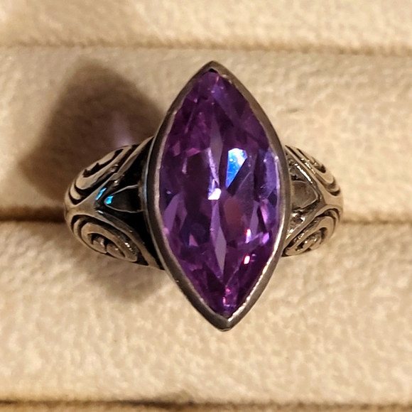 From Arizona Jewelry - Gorgeous Purple Topaz Gemstone .925 Sterling Silver Sz. 6.5